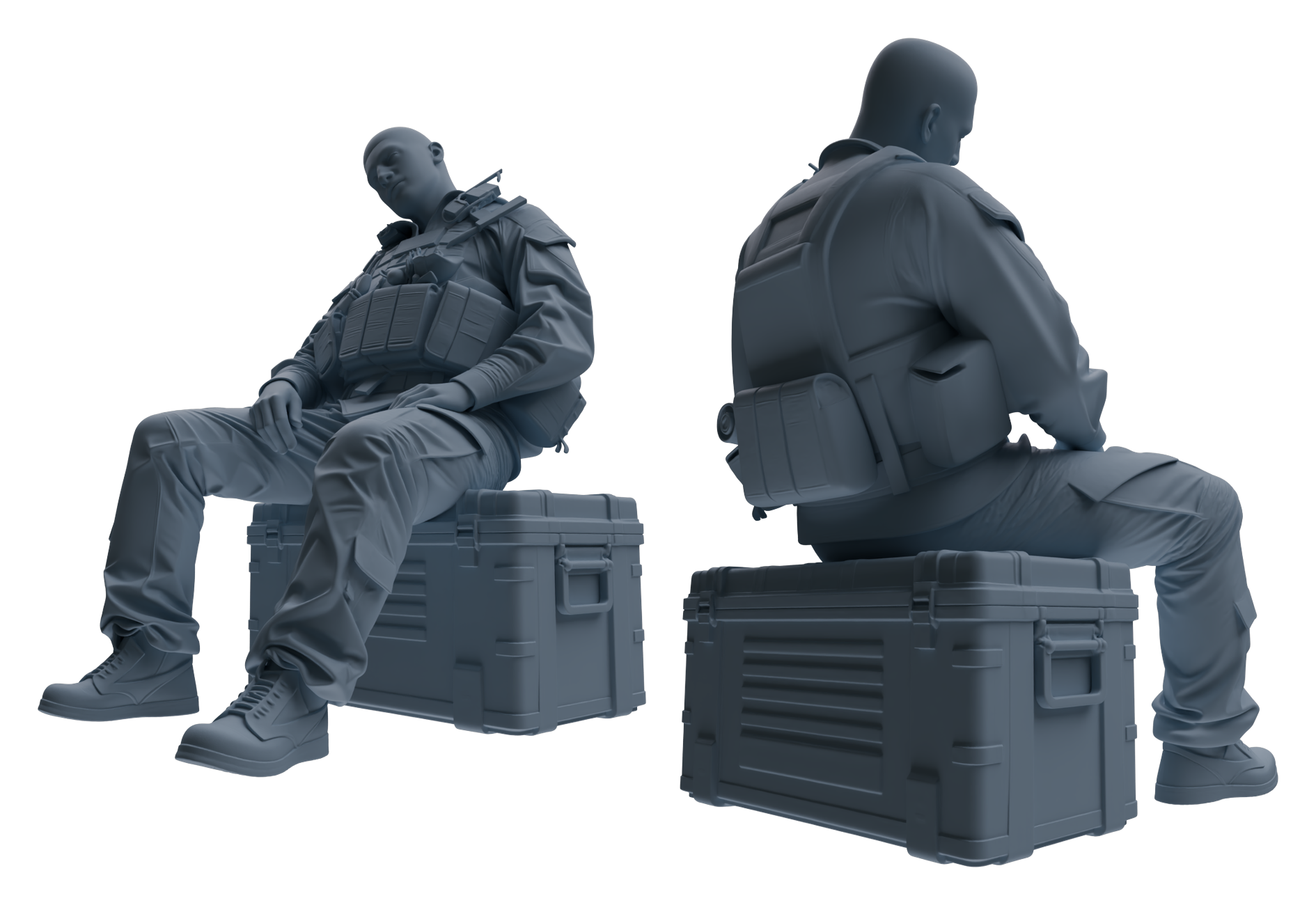 Detail view of MRY-SFW LYGR620 Modern U.S. Army Six-Person Rest Model