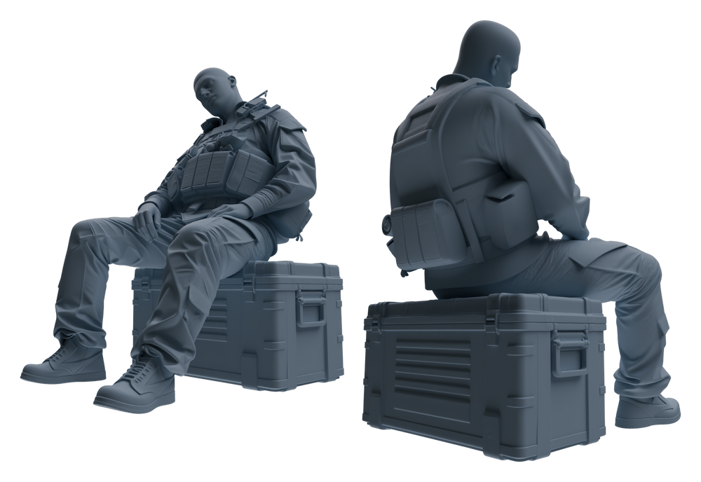 Detail view of MRY-SFW LYGR620 Modern U.S. Army Six-Person Rest Model
