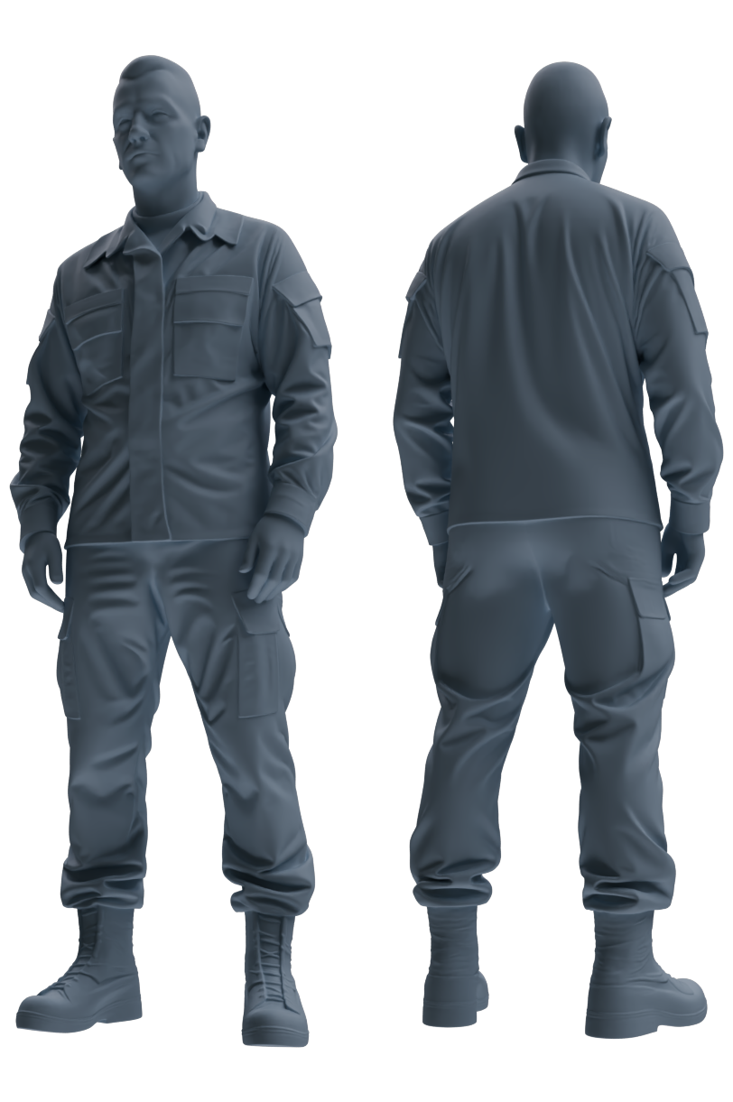 MRY-SFW SSTR038 Miniatures Soldier Model Kit 1993 Mogadishu Black Hawk Helicopter Soldier Standing at Attention Six-Person Group 2