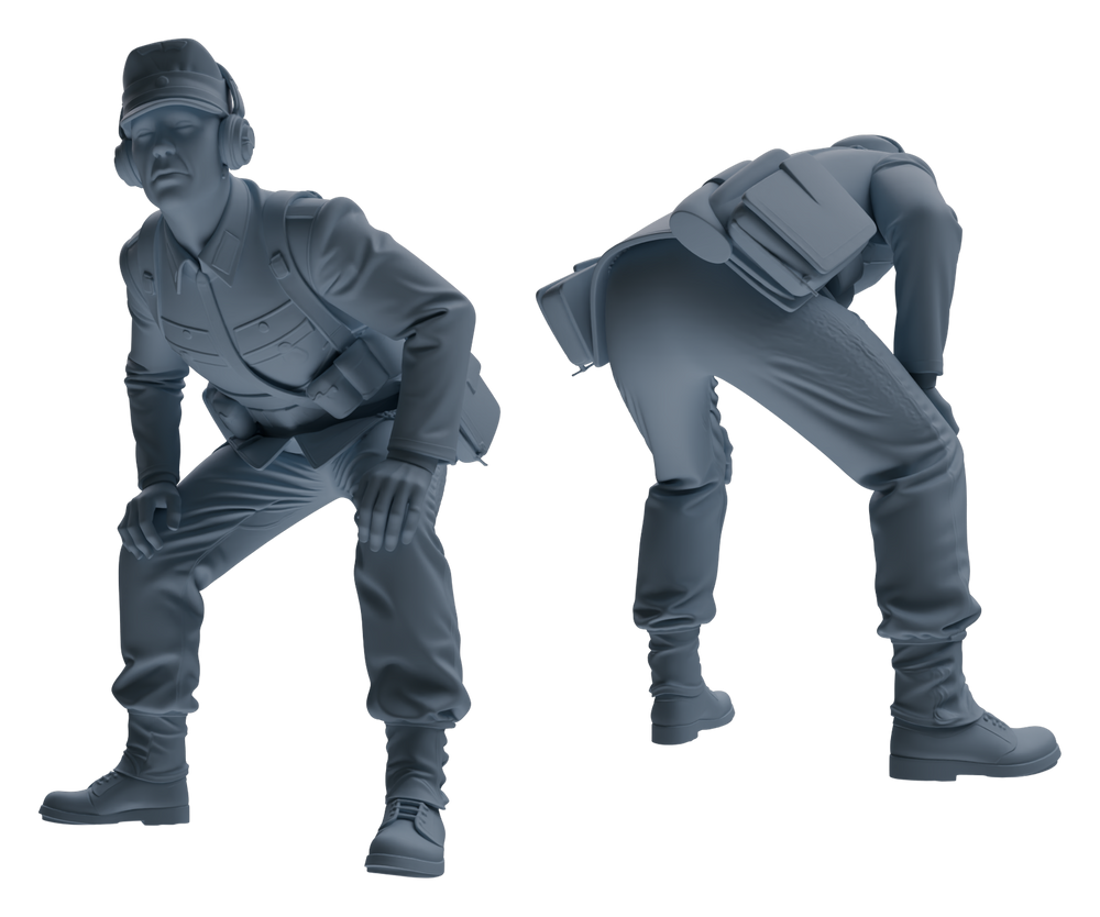 Detail view of MRY-SFW LYGR648 WWII Mine Soldier Six-Person Battle Group Model