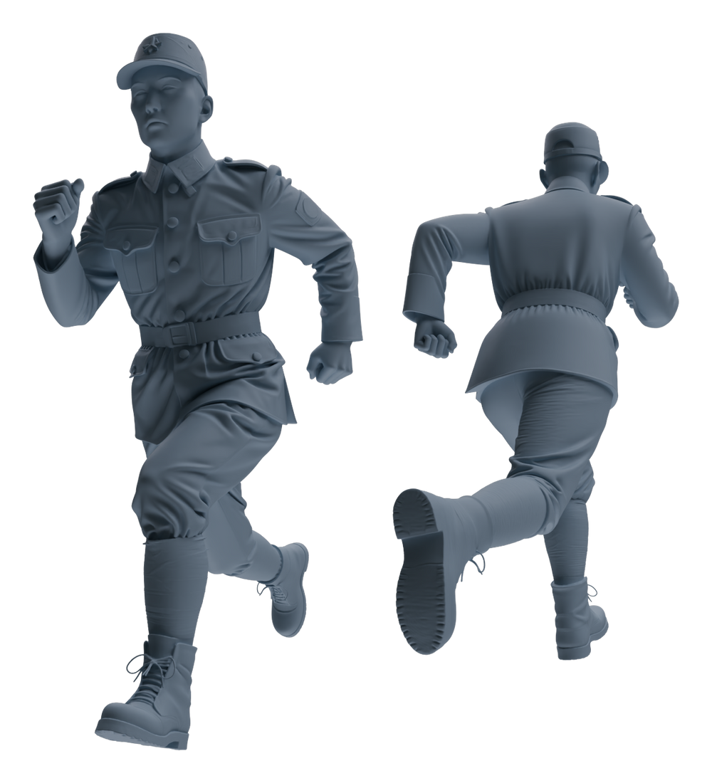 Detail view of MRY-SFW LYGR637 WWII Japanese Army Six-Person Daily Routine Model