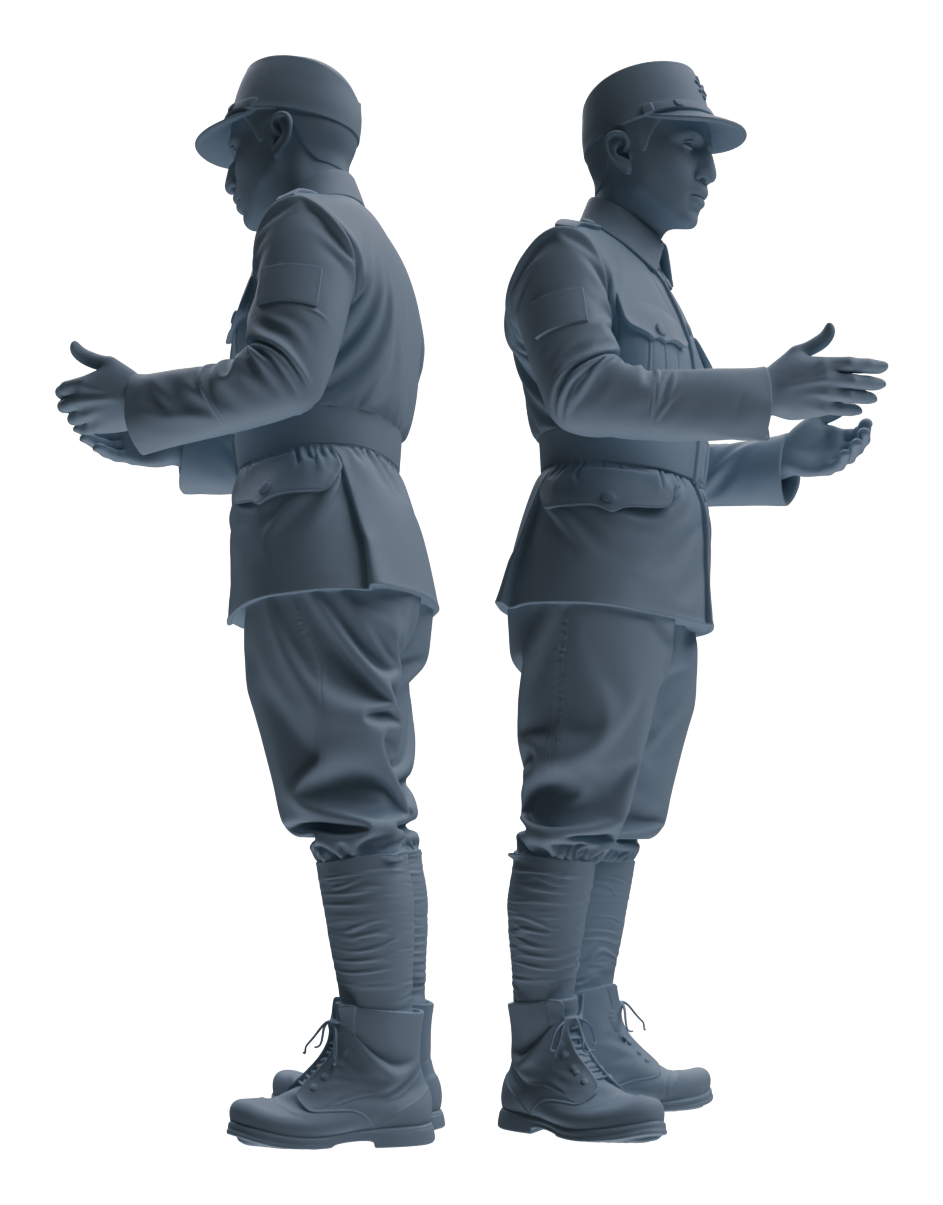 Detail view of MRY-SFW LYGR636 WWII Japanese Army Seven-Person Daily Routine 2 Model