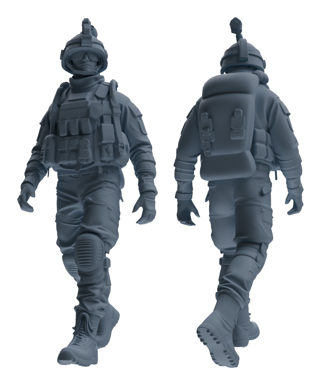 Detail view of MRY-SFW LYGR619 Modern U.S. Cement Army Six-Person Daily Model