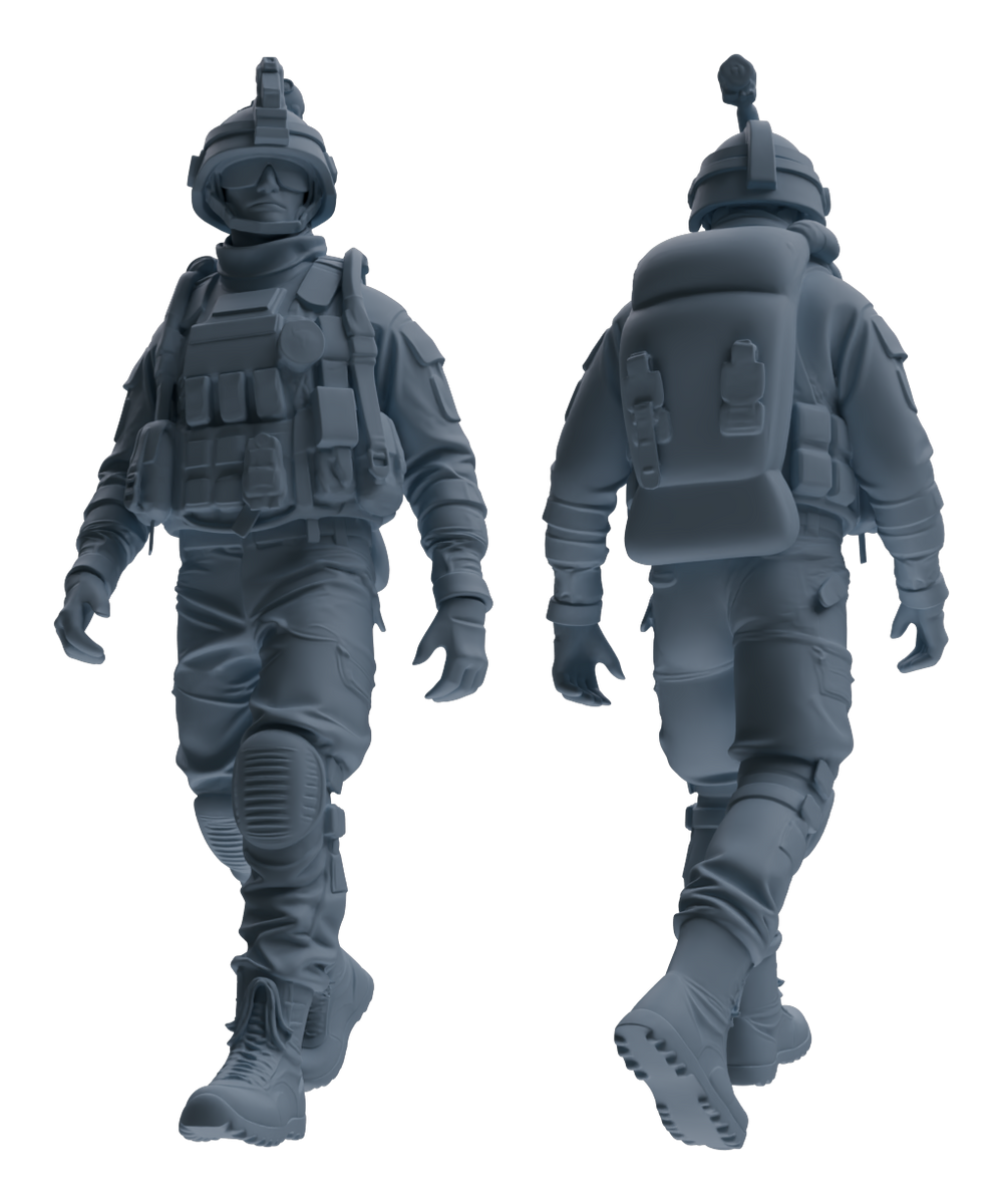 Detail view of MRY-SFW LYGR619 Modern U.S. Cement Army Six-Person Daily Model
