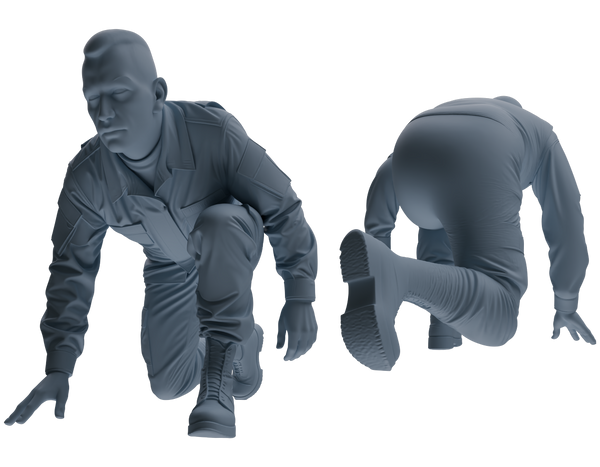 MRY-SFW SSTR031 Miniatures Soldier Model Kit 1993 Mogadishu Black Hawk Helicopter Soldier Ambush Six-Person Group