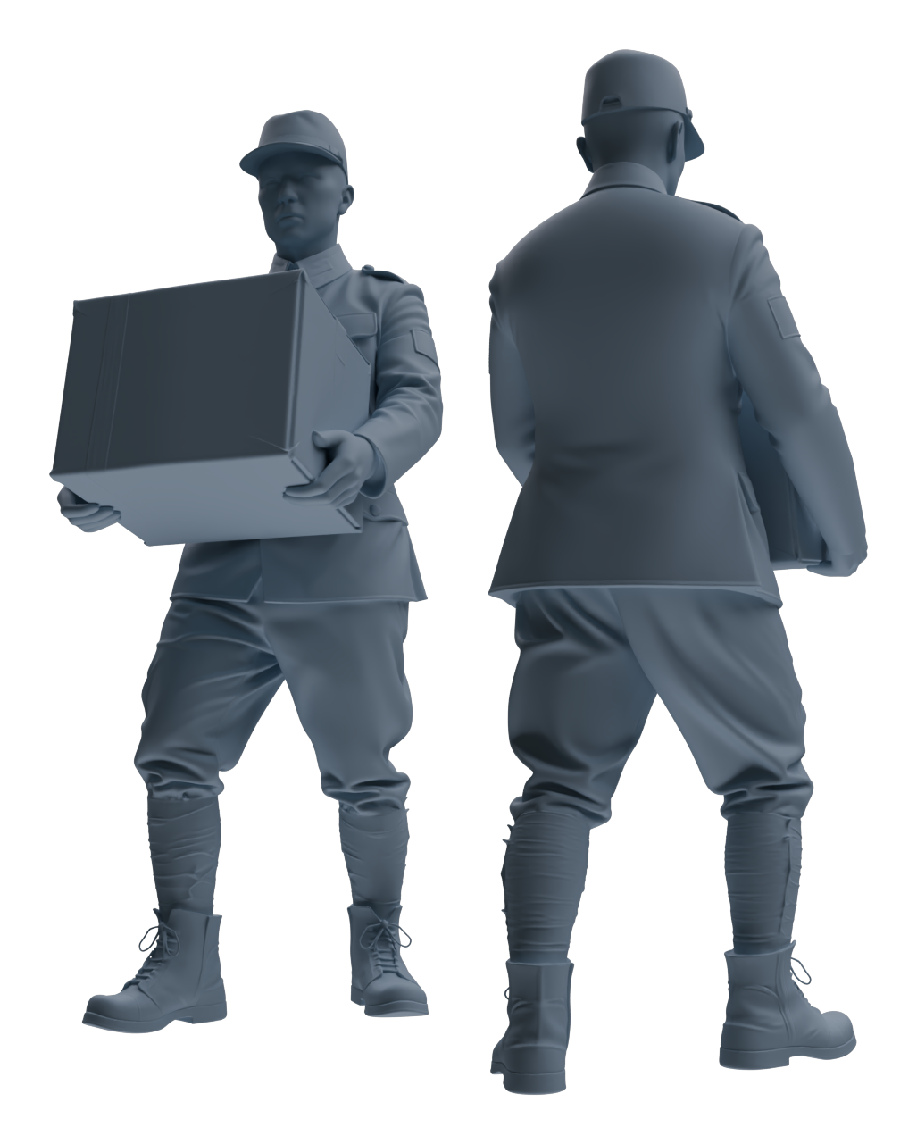 Detail view of MRY-SFW LYGR639 WWII Japanese Army Five-Person Carrying Group Model
