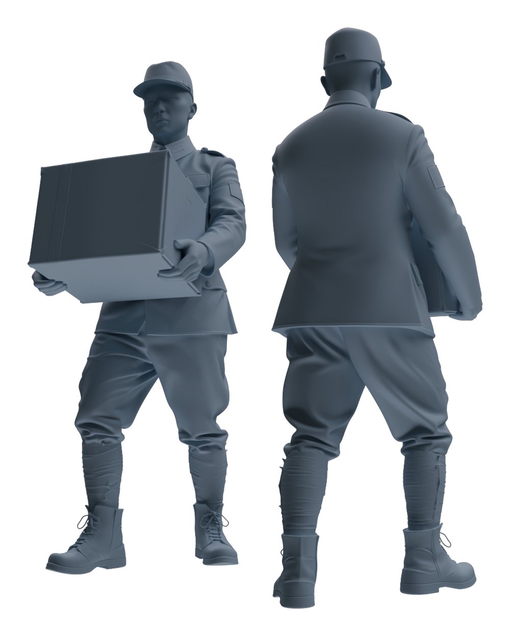 Detail view of MRY-SFW LYGR639 WWII Japanese Army Five-Person Carrying Group Model