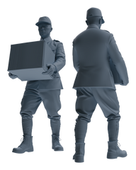 Detail view of MRY-SFW LYGR639 WWII Japanese Army Five-Person Carrying Group Model
