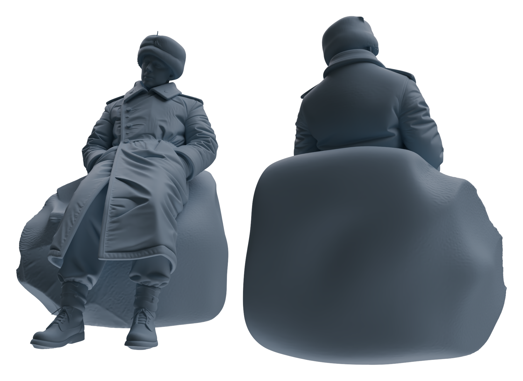 Detail view of MRY-SFW LYGR646 WWII Soviet Union Six-Person Rest Group Model