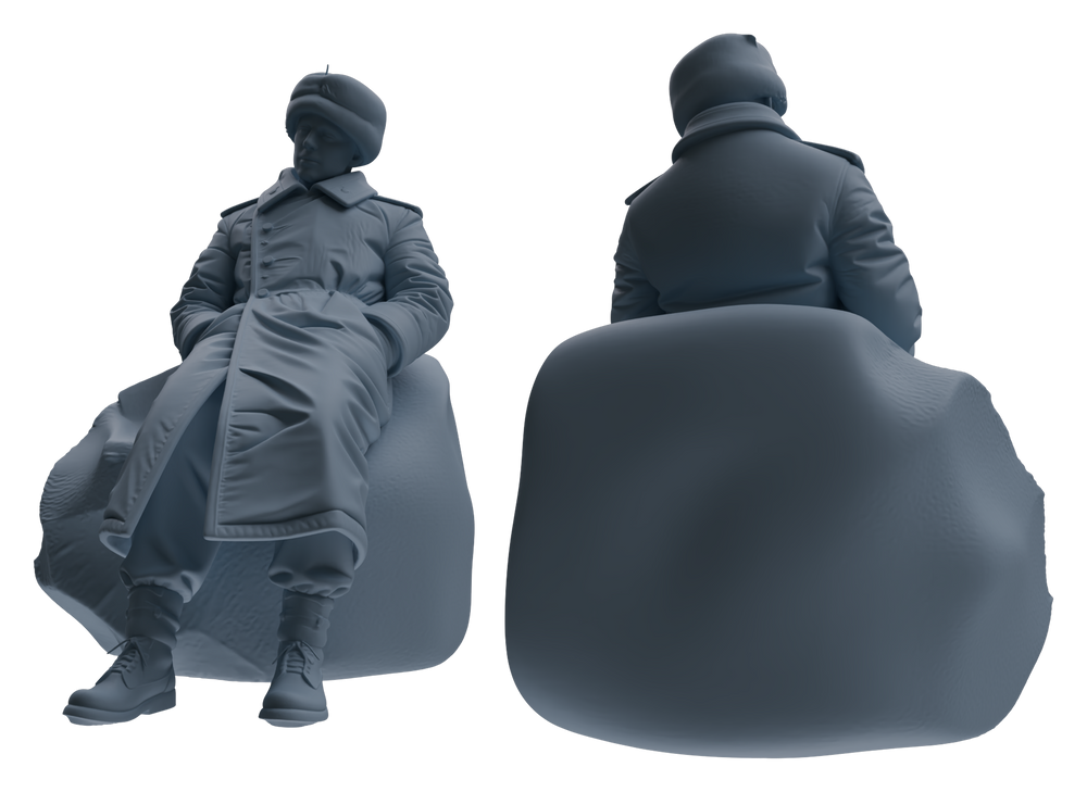 Detail view of MRY-SFW LYGR646 WWII Soviet Union Six-Person Rest Group Model