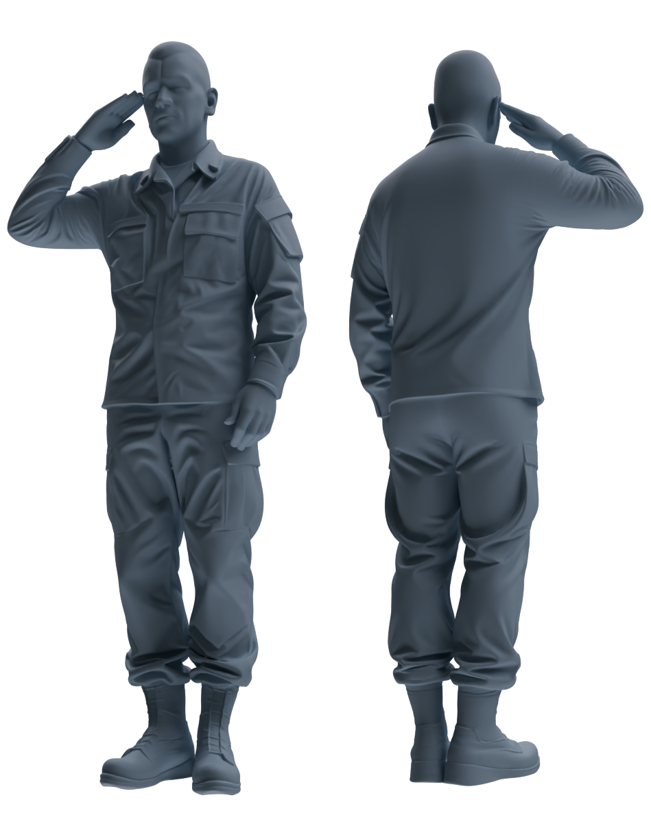 MRY-SFW SSTR029 Miniatures Soldier Model Kit 1993 Mogadishu Black Hawk Helicopter Soldier Saluting Six-Person Group