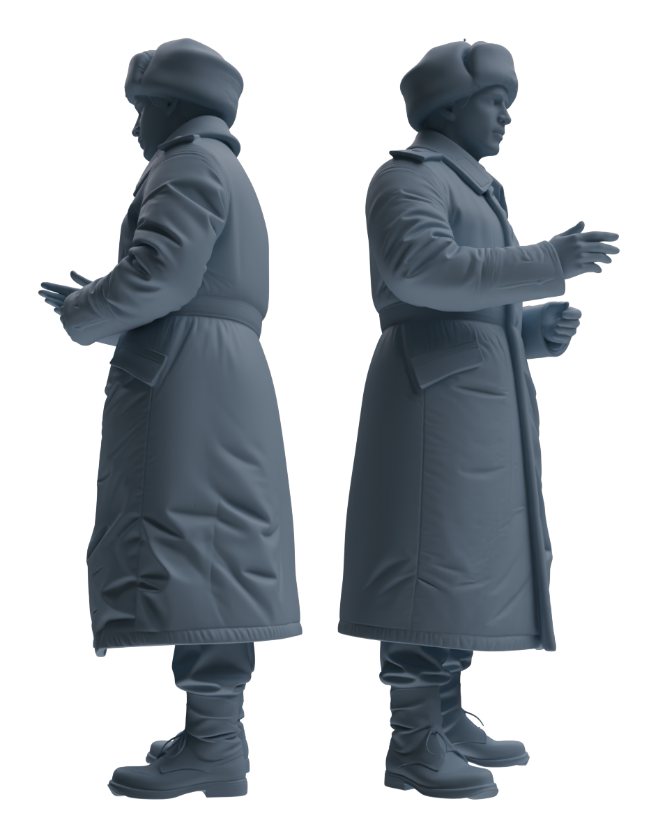 Detail view of MRY-SFW LYGR643 WWII Soviet Union Six-Person Daily Routine 2 Model