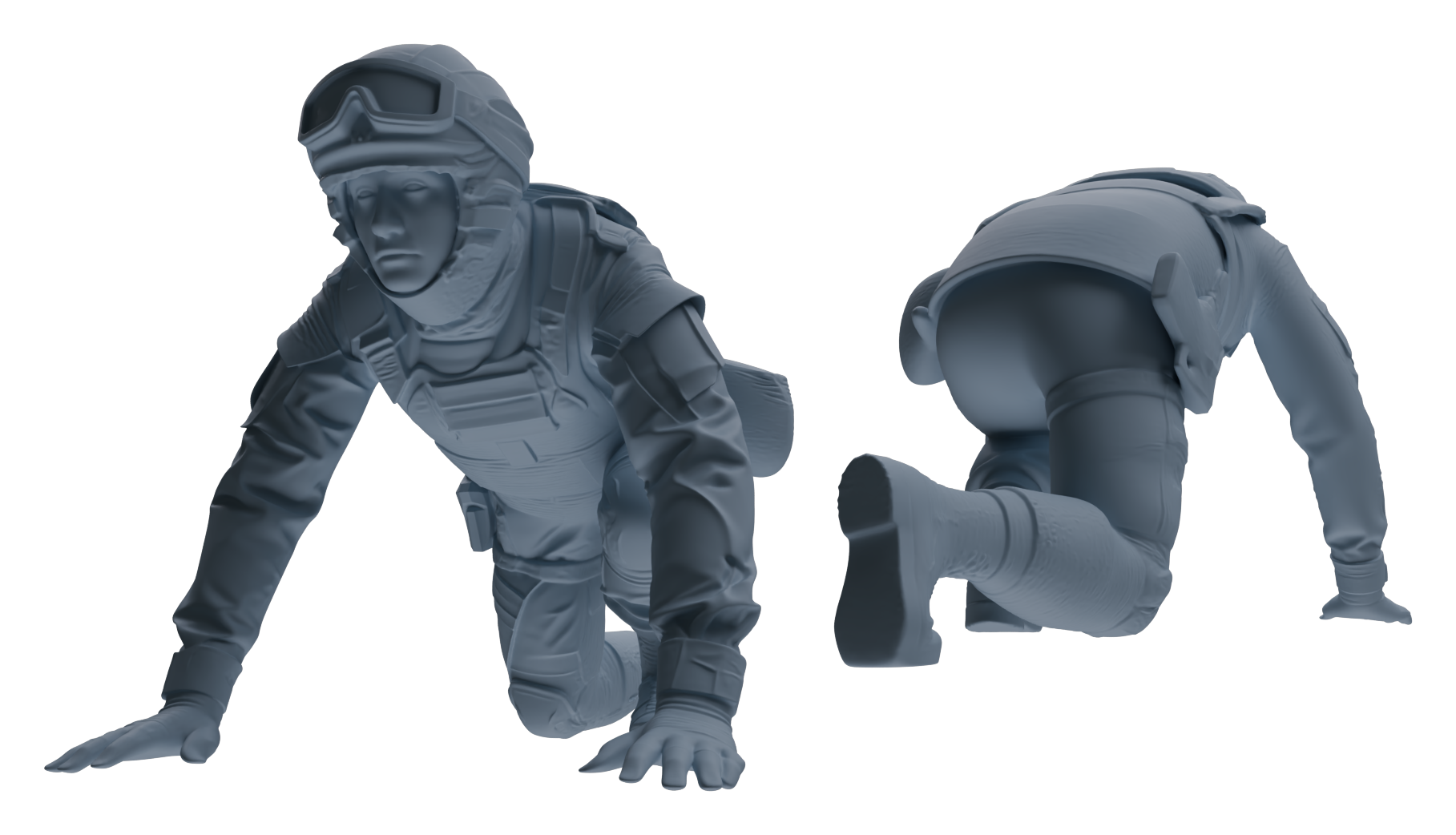 Detail view of MRY-SFW LYGR627 Modern Airborne Division Seven-Person Training Model