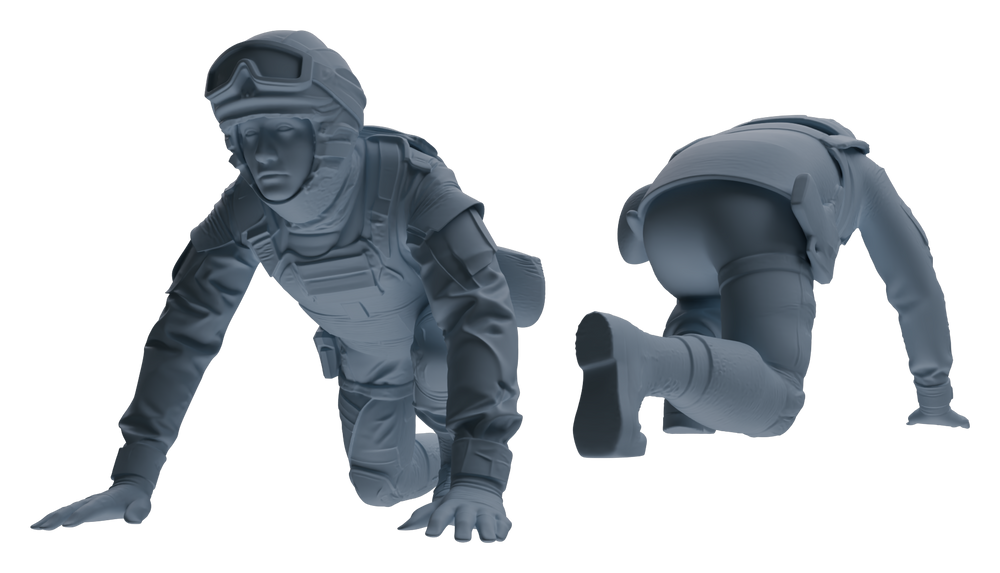 Detail view of MRY-SFW LYGR627 Modern Airborne Division Seven-Person Training Model
