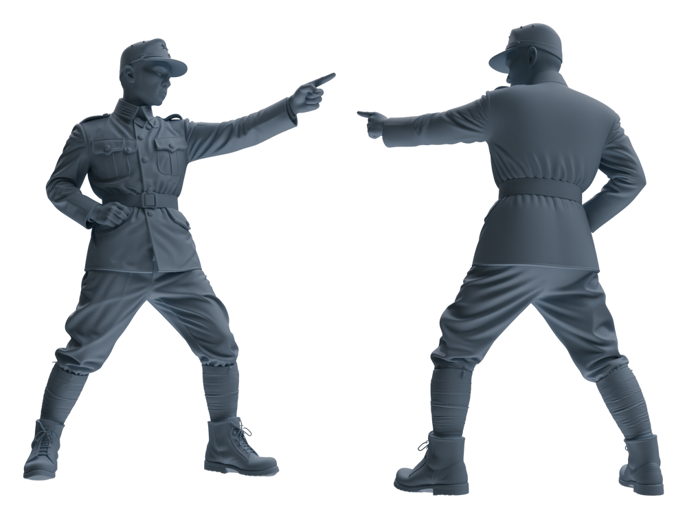 Detail view of MRY-SFW LYGR635 WWII Japanese Army Six-Person Reprimand Group Model