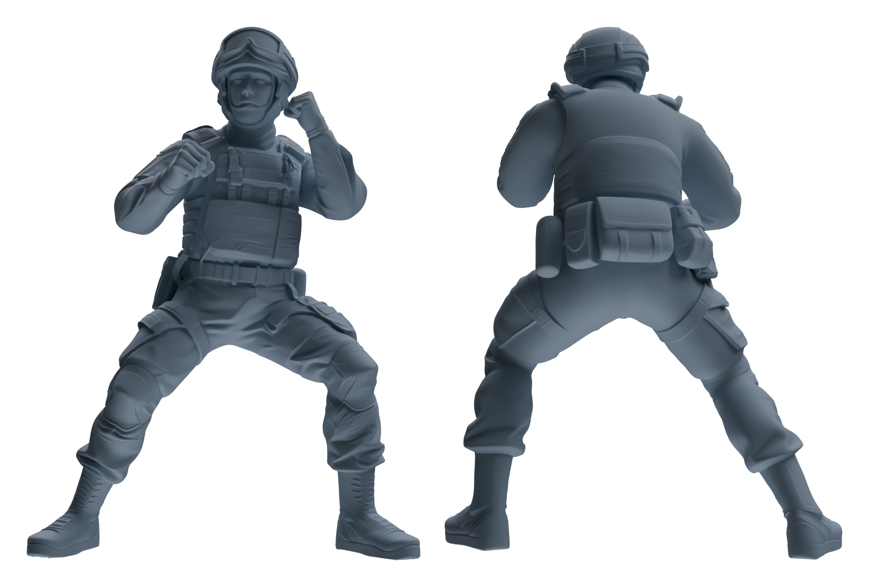 Detail view of MRY-SFW LYGR632 Modern Airborne Division Six-Person Combat Model