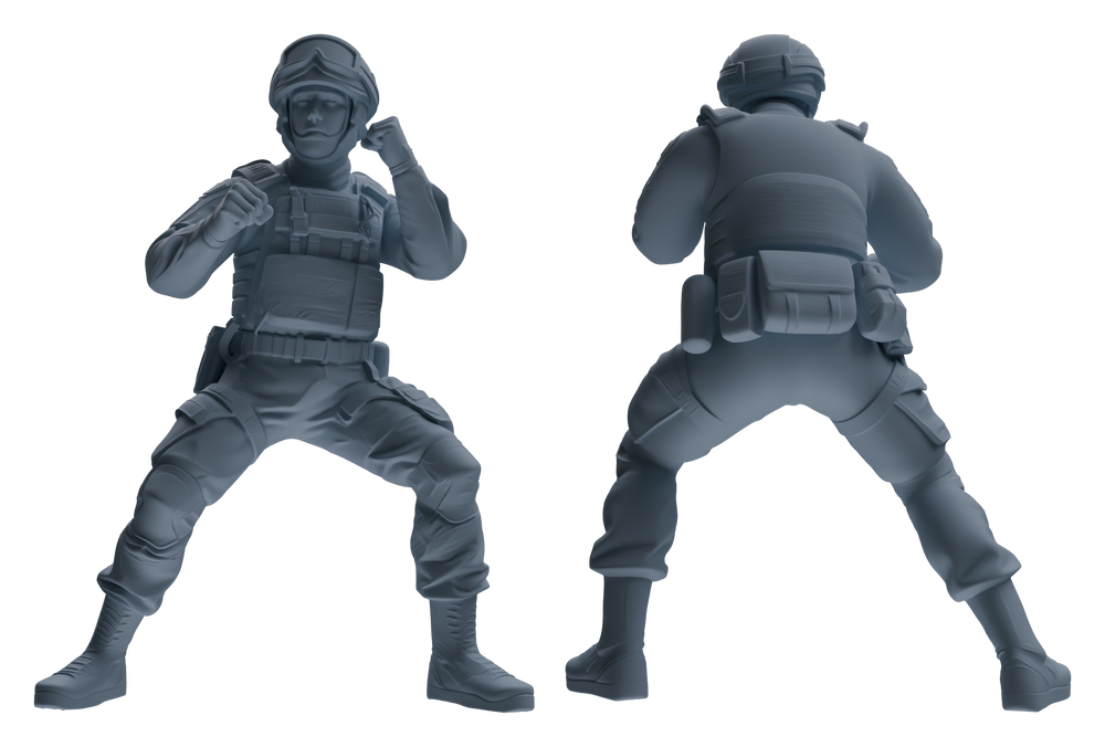 Detail view of MRY-SFW LYGR632 Modern Airborne Division Six-Person Combat Model