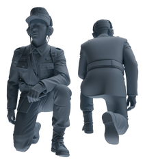 Detail view of MRY-SFW LYGR652 WWII Mine Soldier Six-Person Cursing Group Model