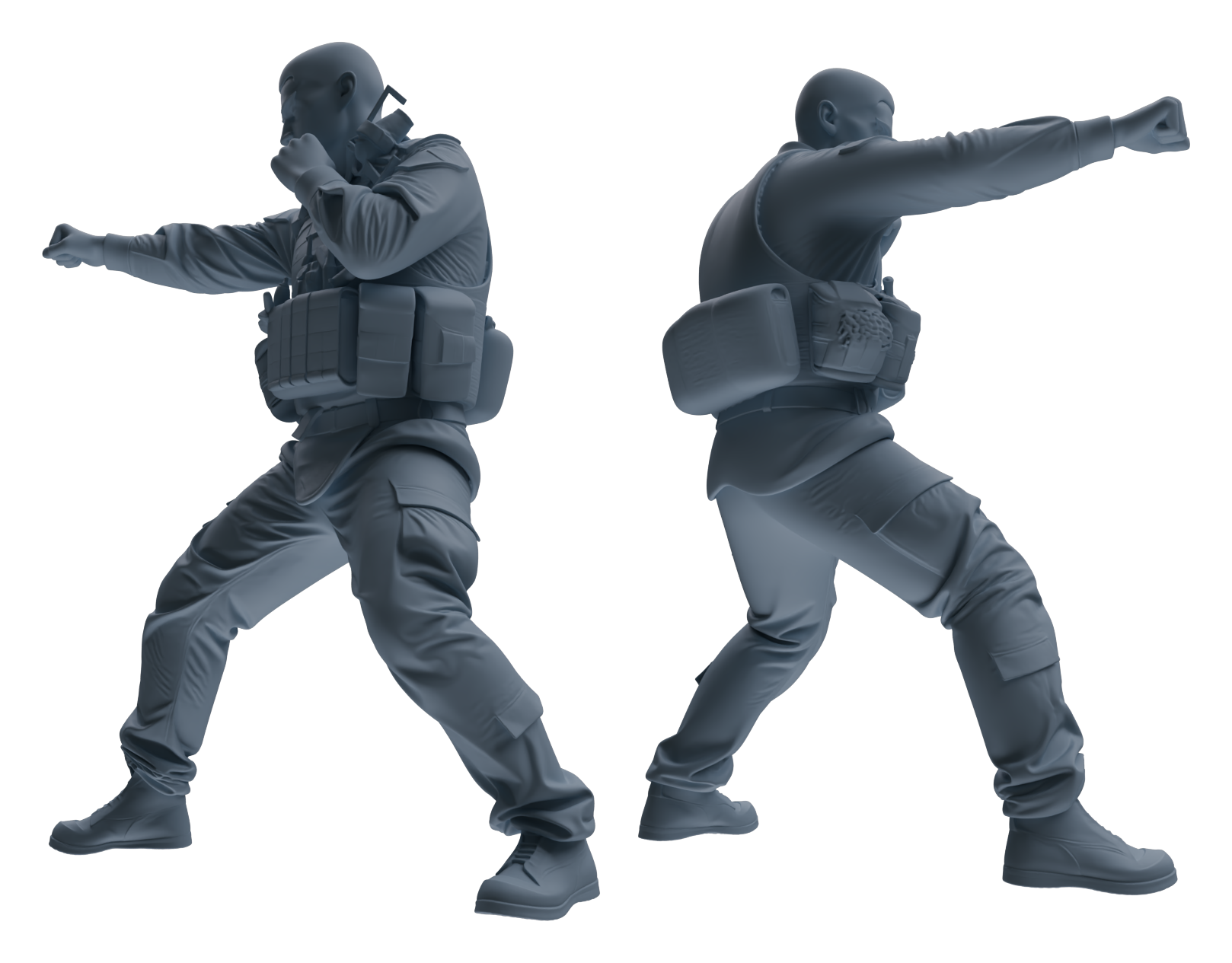 Detail view of MRY-SFW LYGR624 Modern U.S. Army Five-Person Combat Model