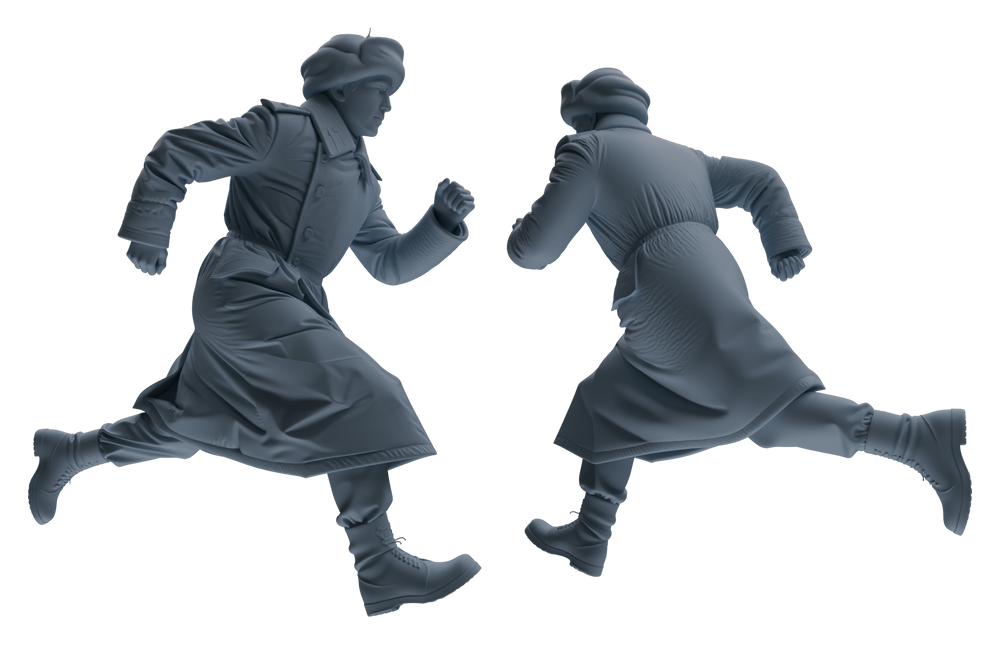 Detail view of MRY-SFW LYGR644 WWII Soviet Union Six-Person Daily Routine Model