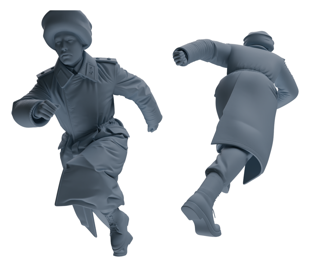 Detail view of MRY-SFW LYGR640 WWII Soviet Union Six-Person Battle Group Model