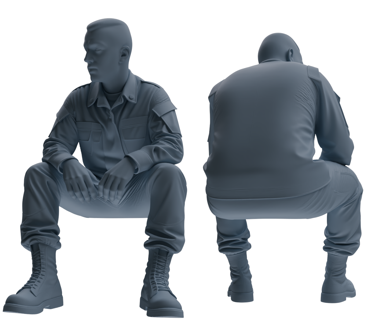 MRY-SFW SSTR035 Miniatures Soldier Model Kit 1993 Mogadishu Black Hawk Helicopter Soldier Resting Six-Person Group