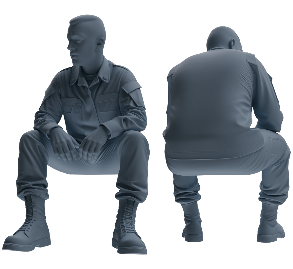 MRY-SFW SSTR035 Miniatures Soldier Model Kit 1993 Mogadishu Black Hawk Helicopter Soldier Resting Six-Person Group