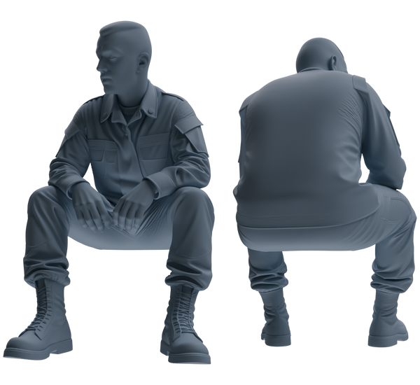 MRY-SFW SSTR035 Miniatures Soldier Model Kit 1993 Mogadishu Black Hawk Helicopter Soldier Resting Six-Person Group
