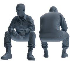MRY-SFW SSTR035 Miniatures Soldier Model Kit 1993 Mogadishu Black Hawk Helicopter Soldier Resting Six-Person Group
