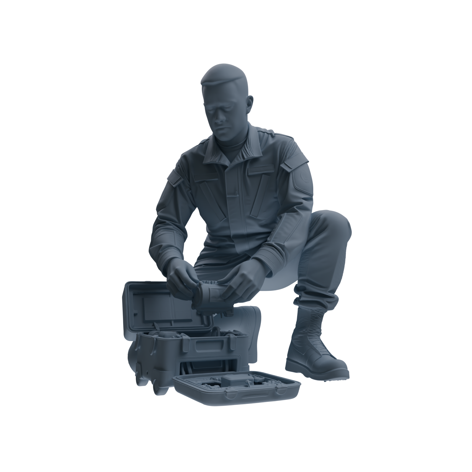 MRY-SFW SSTR245 Modern U.S. Army Logistics Soldier Maintenance Four-Person Group