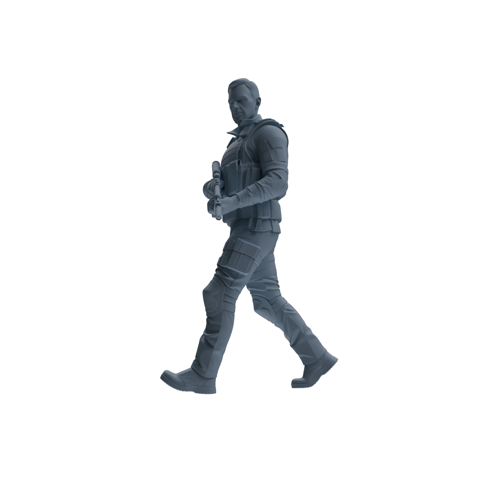 MRY-SFW SSTR128 Miniatures Soldier Model Kit Boston Attack Modern Boston Police Four-Person Patrol Group 2