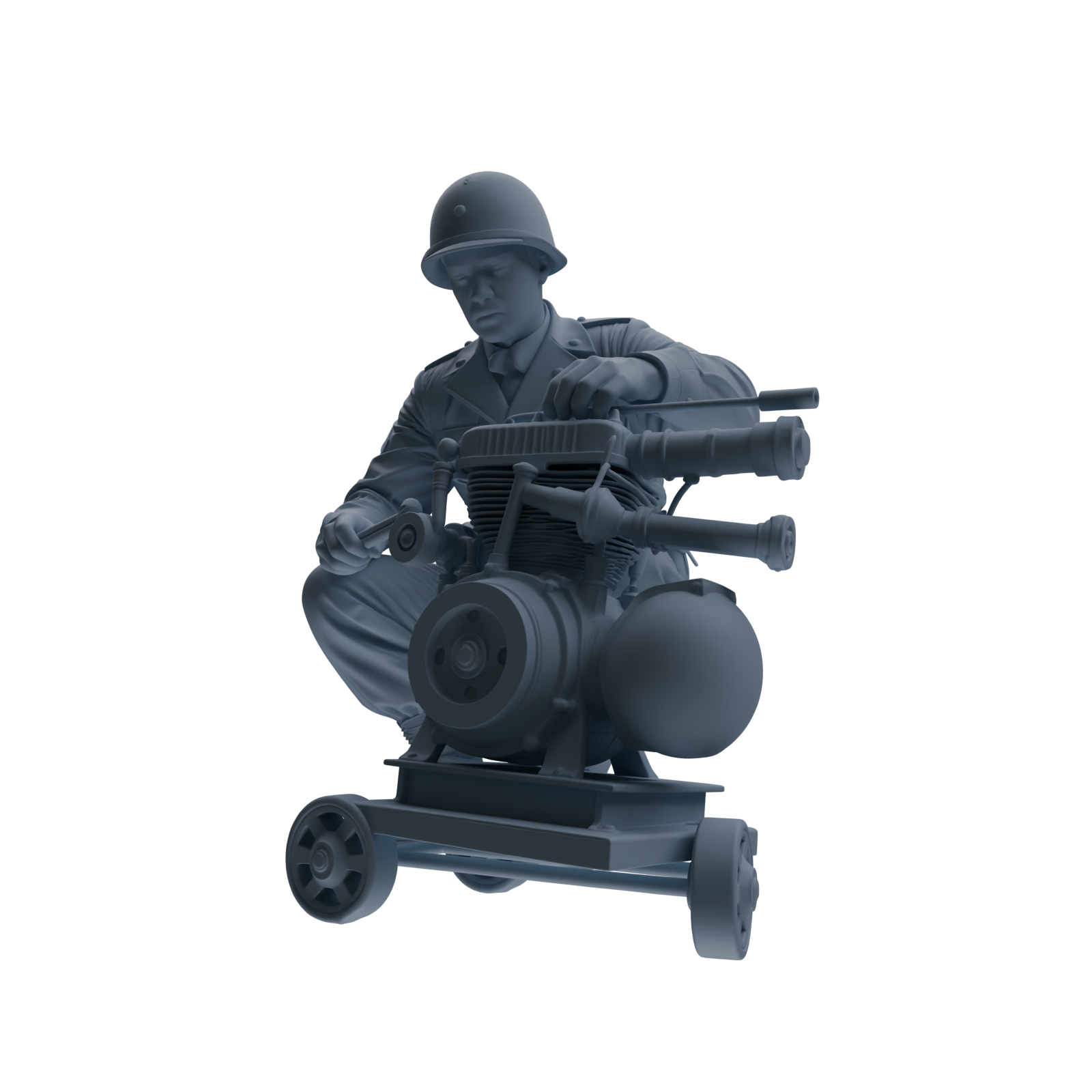 MRY-SFW SSTR226 WWII U.S. Army Logistics Soldier Maintenance Three-Person Group