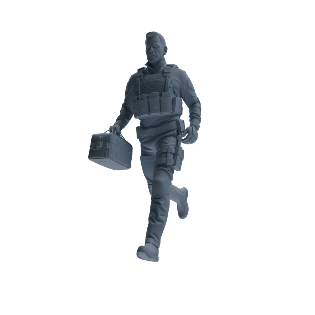 MRY-SFW SSTR120 Miniatures Soldier Model Kit Boston Attack Modern Boston Police Four-Person Rescue Group 2