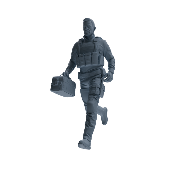 MRY-SFW SSTR120 Miniatures Soldier Model Kit Boston Attack Modern Boston Police Four-Person Rescue Group 2