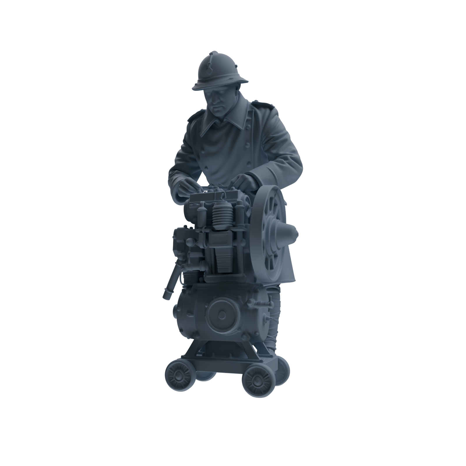 MRY-SFW SSTR259 WWI French Army Logistics Soldier Maintenance Four-Person Group