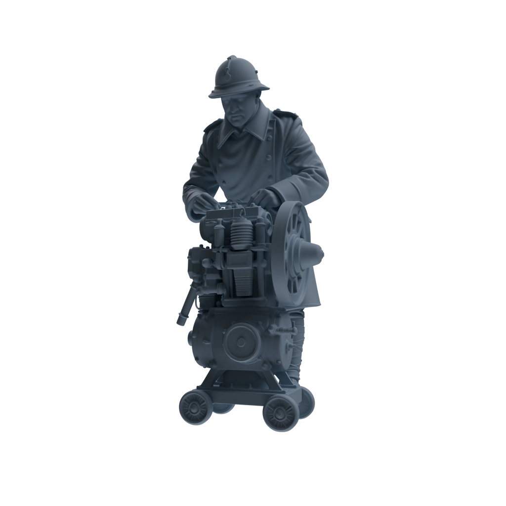 MRY-SFW SSTR259 WWI French Army Logistics Soldier Maintenance Four-Person Group