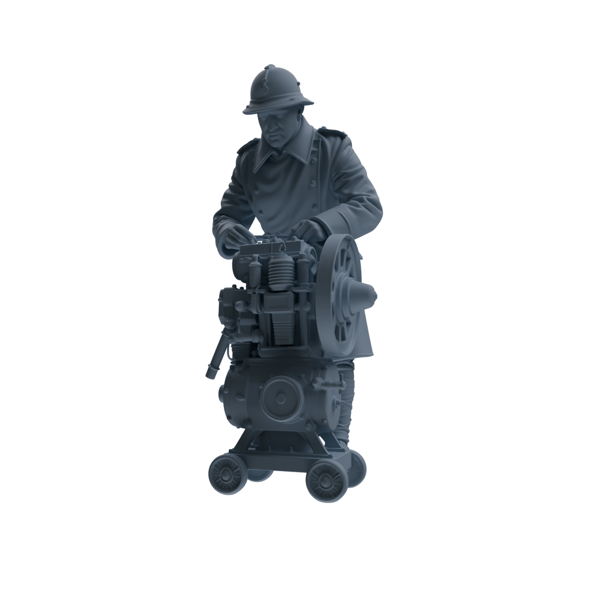 MRY-SFW SSTR259 WWI French Army Logistics Soldier Maintenance Four-Person Group — detail view 5
