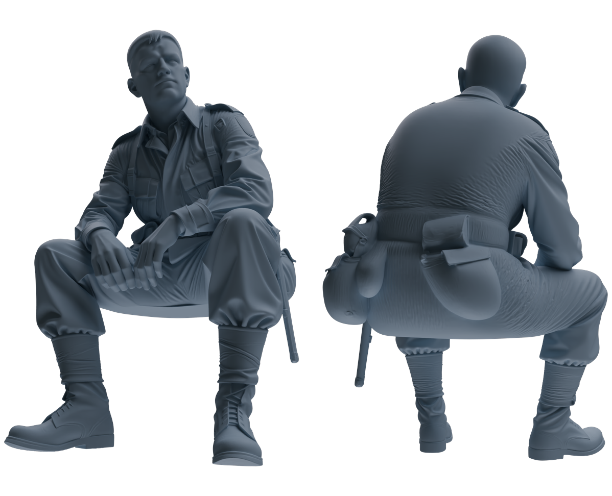 MRY-SFW SSTR075 Miniatures Soldier Model Kit Saving Ryan in Normandy WWII U.S. Army Six-Person Resting Group