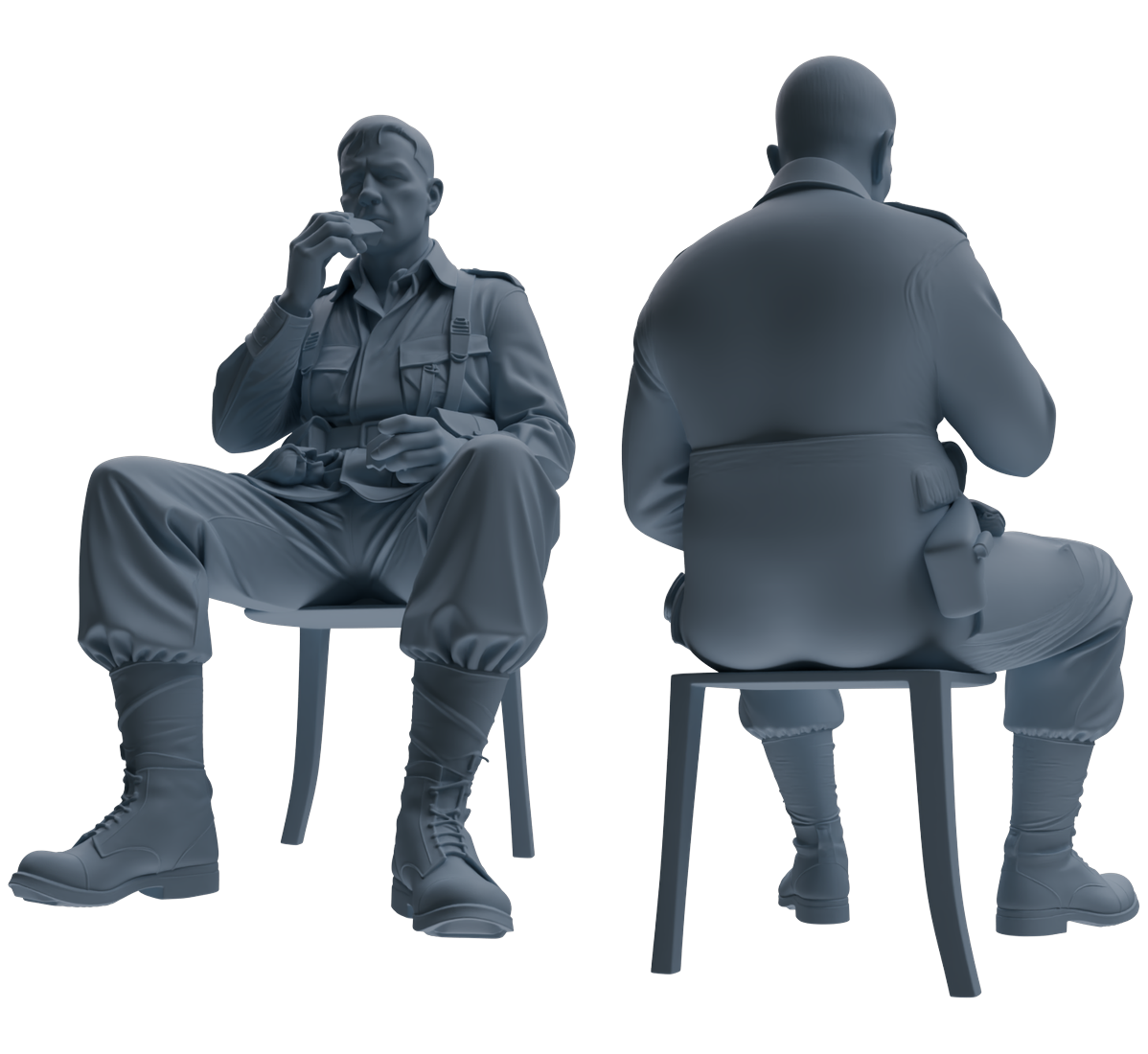 MRY-SFW SSTR068 Miniatures Soldier Model Kit Saving Ryan in Normandy WWII U.S. Army Six-Person Eating Group