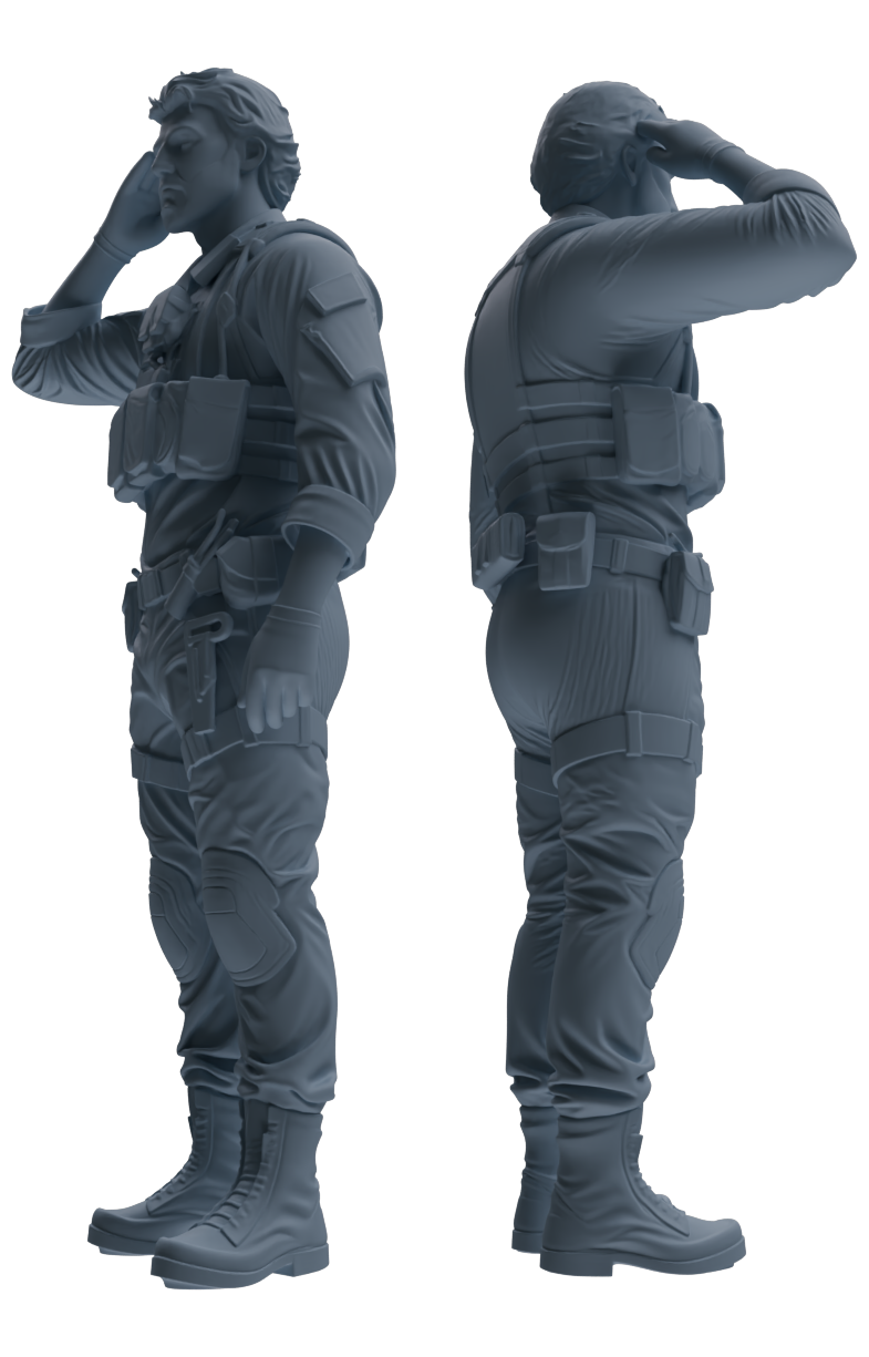 MRY-SFW SSTR013 Miniatures Soldier Model Kit Modern Navy SEAL Six-Person Saluting Group