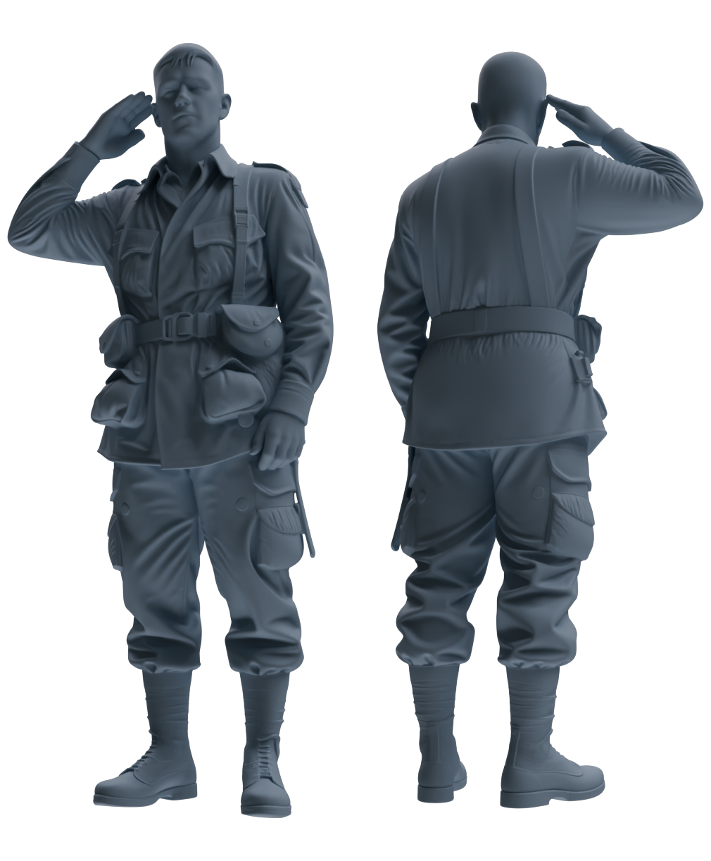 MRY-SFW SSTR069 Miniatures Soldier Model Kit Saving Ryan in Normandy WWII U.S. Army Six-Person Saluting Group