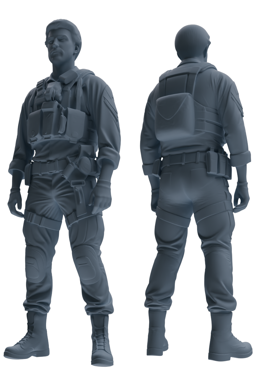 MRY-SFW SSTR025 Miniatures Soldier Model Kit Modern Navy SEAL Six-Person Guard Duty Group