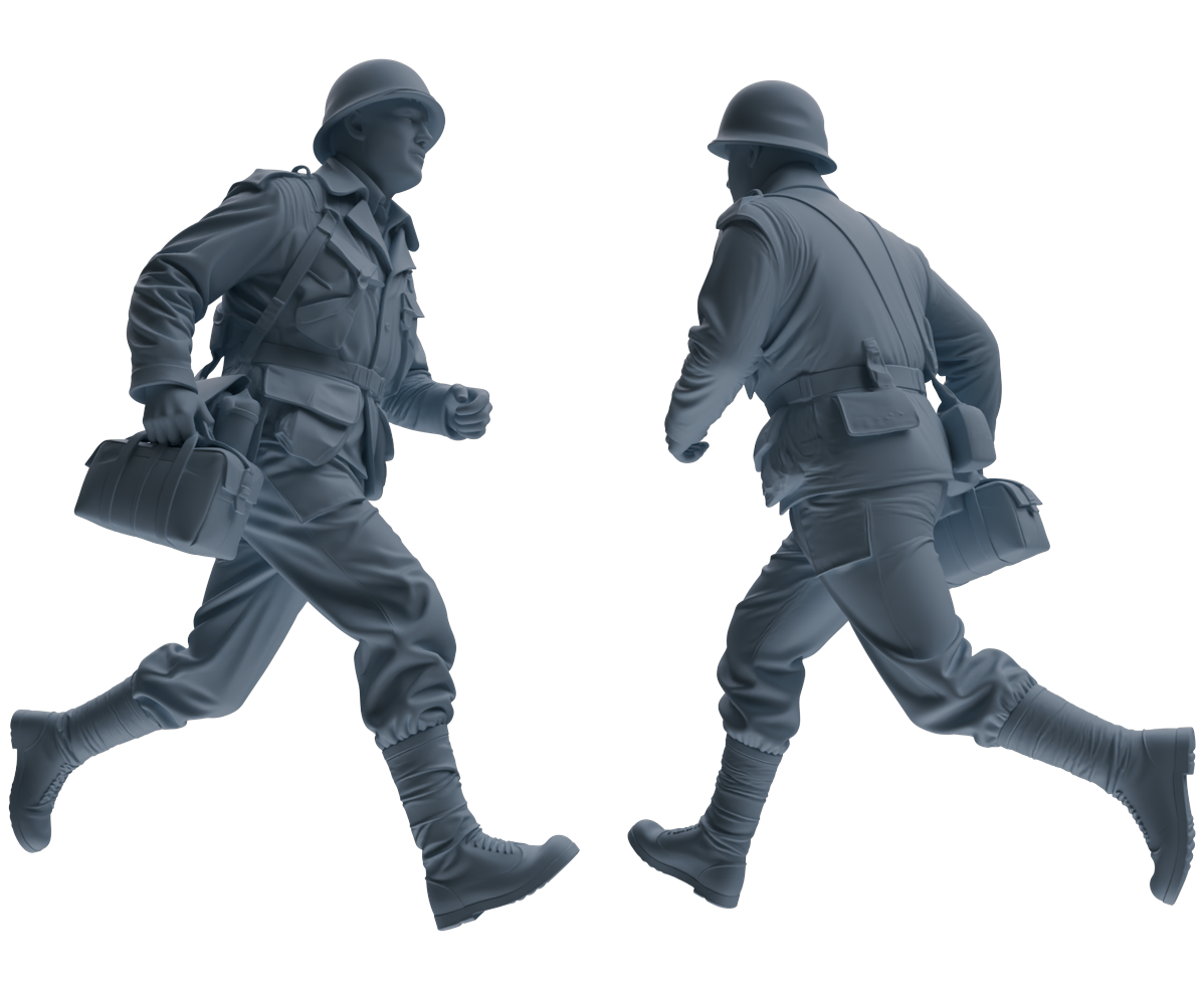 MRY-SFW SSTR064 Miniatures Soldier Model Kit Hacksaw Ridge Rescue Story WWII U.S. Army Three-Person Support Group