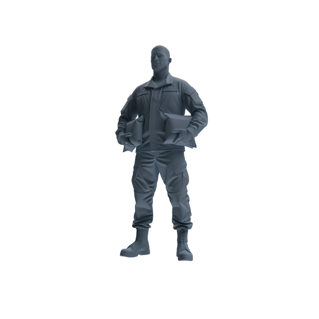MRY-SFW SSTR246 Modern U.S. Army Logistics Soldier Picnic Three-Person Group