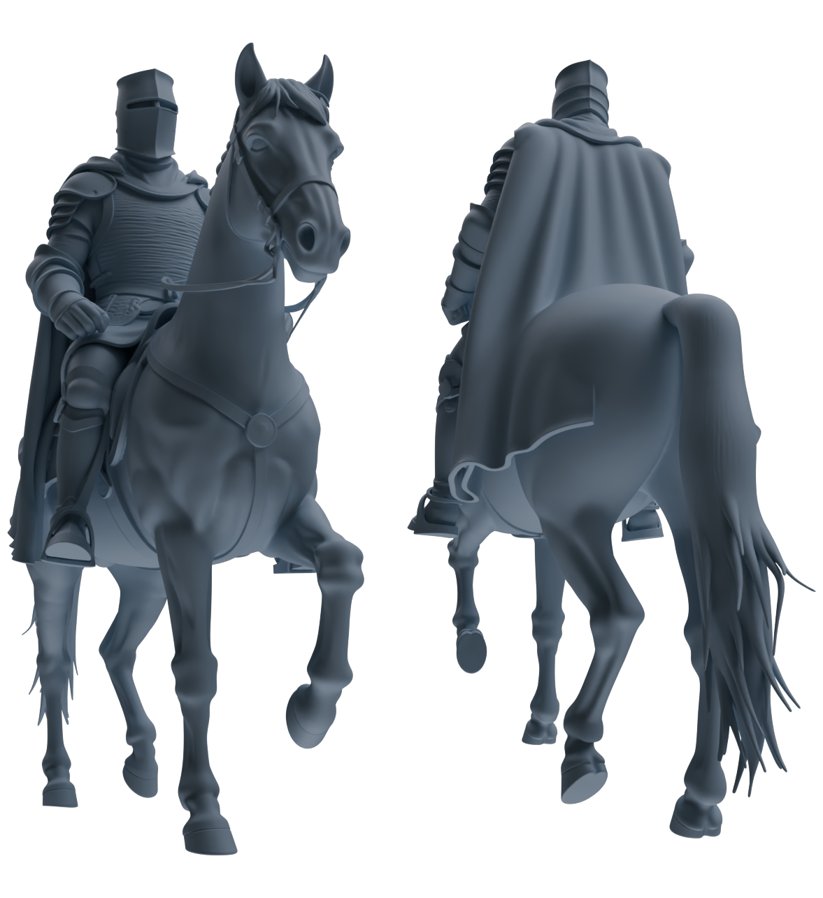 MRY-SFW SSTR089 Miniatures Soldier Model Kit Medieval Knight Four-Person Horseback Riding Group