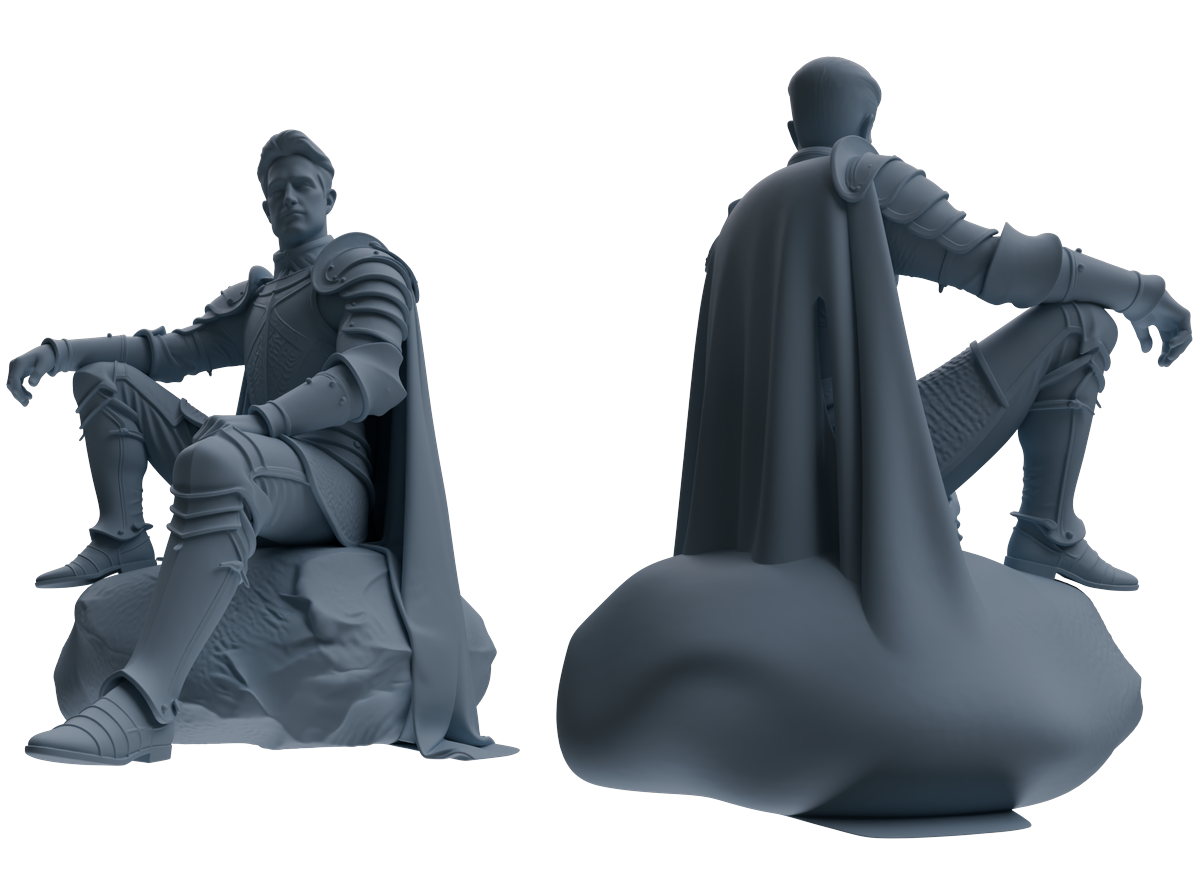 MRY-SFW SSTR081 Miniatures Soldier Model Kit Medieval Knight Without Helmet Four-Person Rest Group
