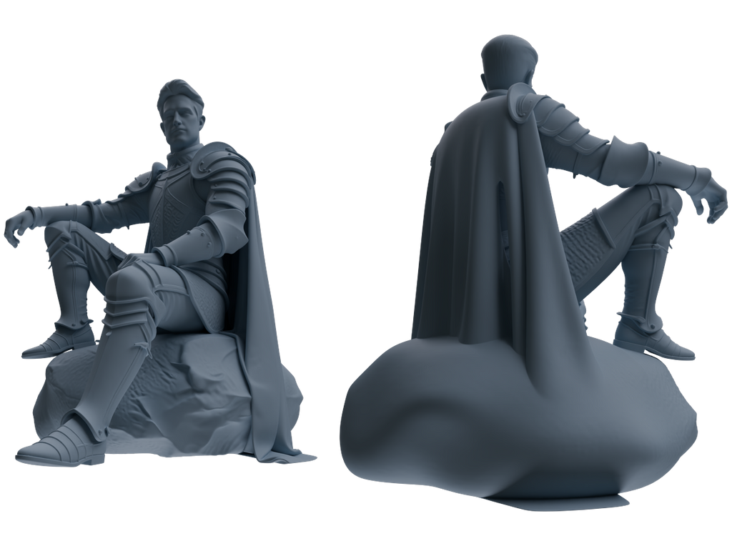 MRY-SFW SSTR081 Miniatures Soldier Model Kit Medieval Knight Without Helmet Four-Person Rest Group