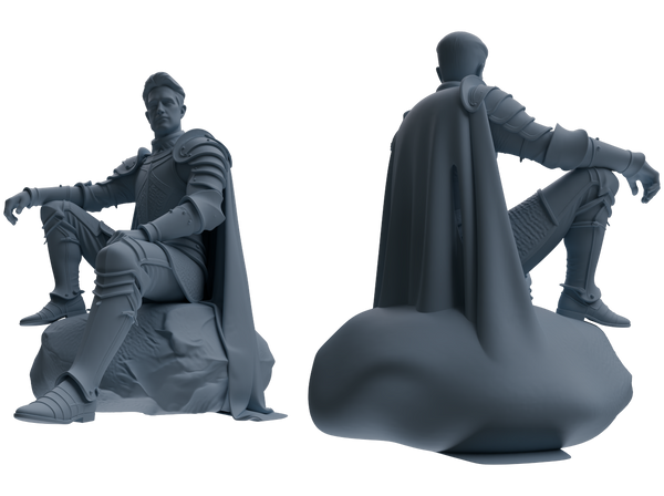 MRY-SFW SSTR081 Miniatures Soldier Model Kit Medieval Knight Without Helmet Four-Person Rest Group