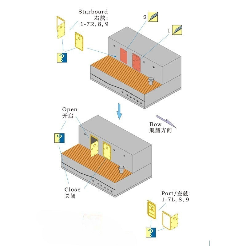 Rainbow RB3555 1/350 Detail Up IJN Watertight Door — scale model kit