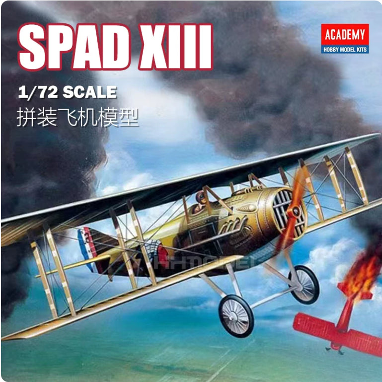 Academy AC12446 1/72 SPAD XIII WWI FIGHTER PLASTIC MODEL kit Main image